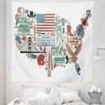thumbnail image 1 of Map Tapestry, Traditional in the Form of United States of America Map Travel Landmarks Flag, Fabric Wall Hanging Decor for Bedroom Living Room Dorm, 5 Sizes, Multicolor, by Ambesonne, 1 of 1