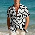 thumbnail image 4 of Xdegoge Valentines Shirts for Men Button Down Heart Graphic Short Sleeve Tops Dressy Casual Trendy Summer Tshirts Collared Holiday Vintage T Shirt, 4 of 9