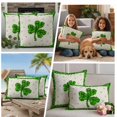 thumbnail image 4 of Outdoor Pillow Covers St. Patrick's Day Lucky Clovers Leaf Waterproof Pillow Cases 16x16 Set of 2, Irish Green Shamrock Throw Pillow Cover Pillowcase for Patio Balcony Couch Garden, 4 of 9