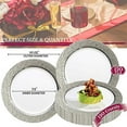 thumbnail image 4 of Elegant Disposable Plastic Dinner Plates 120 Pcs - 10.25" Heavy Duty Dinner Plates - Fancy White with Silver Hammered Rim Plates - Party Supplies For Wedding, Birthday & All Occasions, 4 of 7