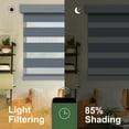 thumbnail image 3 of MING CHEN Motorized Zebra Blinds, Remote Control Day and Night Roller Blinds, 85% Blackout Dark Grey (59"W x 72"H), 3 of 7