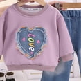 thumbnail image 4 of Toddler Baby Girl Hoodie Lounge Set Organic Cotton Outfit 6-12 Months 12-24 Months 2t 3t 4t 5t 6t 7t 8t 9t Children Light Purple 2-3 Years, 4 of 5