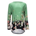 thumbnail image 2 of Tops de otoño para mujer, blusa holgada de manga larga con estampado Floral para el trabajo, 2 of 5