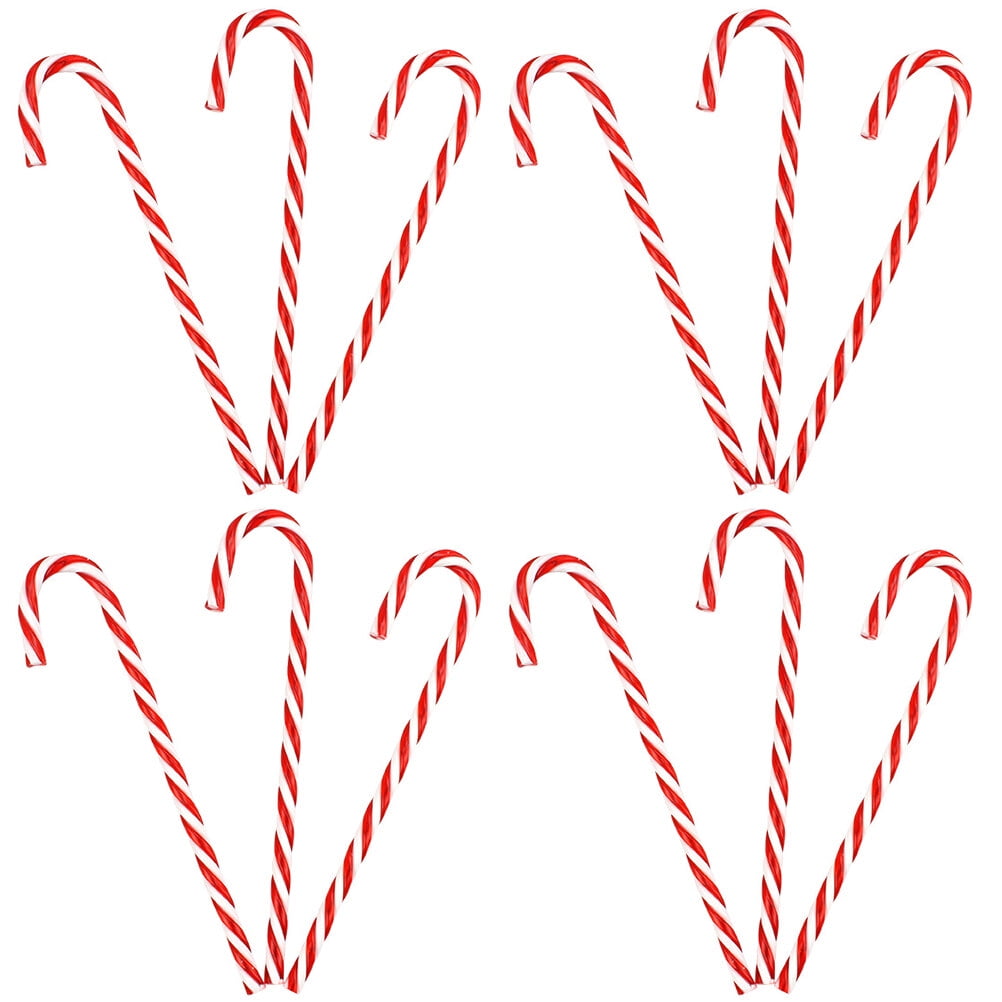 12Pcs Plastic Candy Canes Christmas Tree Hanging Ornaments Party