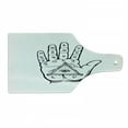 thumbnail image 1 of Palmistry Cutting Board, Psychic Hand Pattern with Magic Eye Alchemy Signs Hand Drawn, Decorative Tempered Glass Cutting and Serving Board, in 3 Sizes, by Ambesonne, 1 of 2