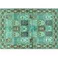 thumbnail image 1 of Ahgly Company Machine Washable Indoor Rectangle Persian Turquoise Blue Traditional Area Rugs, 3' x 5', 1 of 4