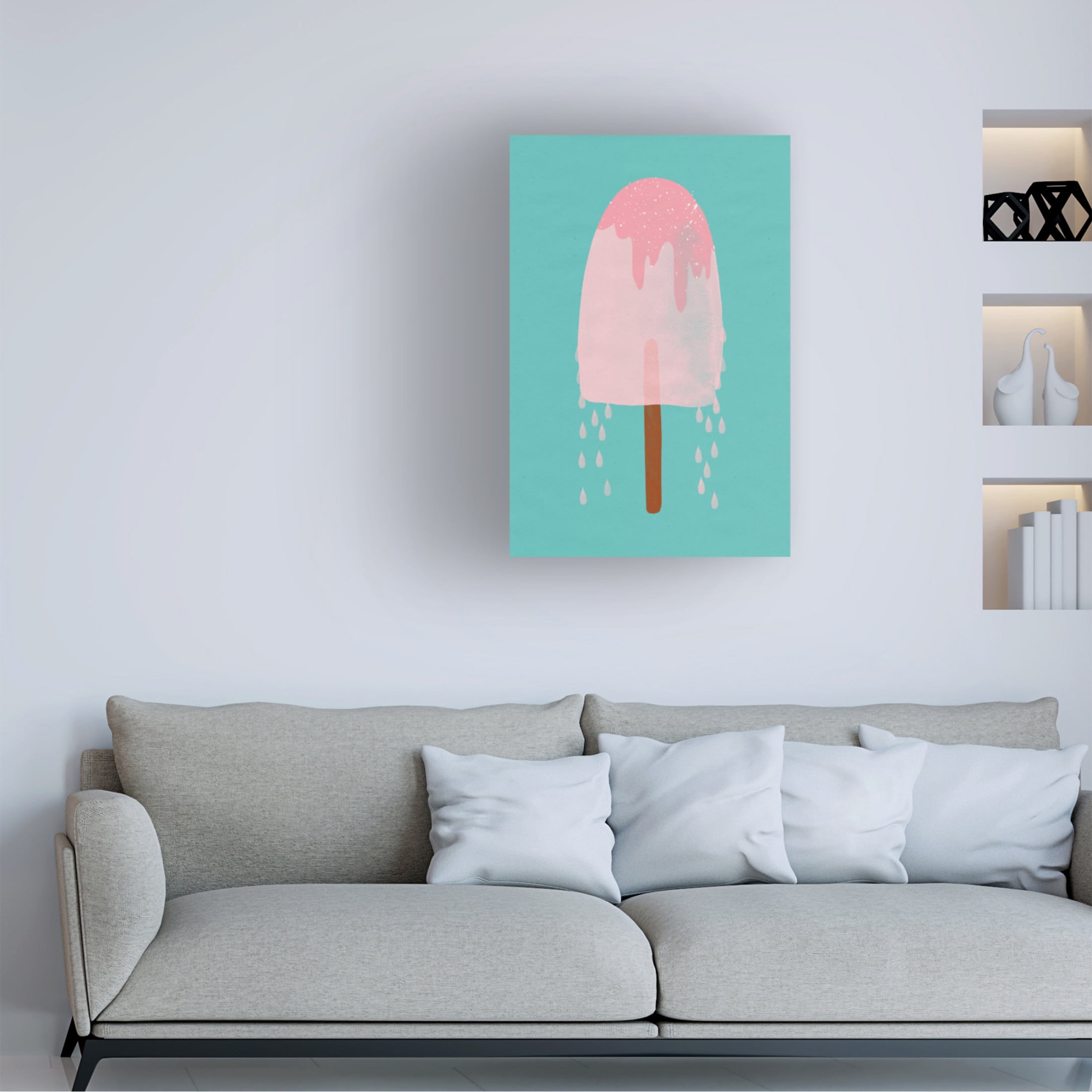 Canvas Wall Art - Treechild 'Yummy Ice Cream' Wall Art for Living Room, Bedroom, or Office D?cor by Trademark Fine Art - 22 x 32 Inches