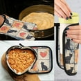 thumbnail image 5 of Yayeee Oven Mitts and Pot Holder Set of 2 Heat Resistant Kitchen Gloves Baking Hot Pad, Cats and Hearts, 5 of 5