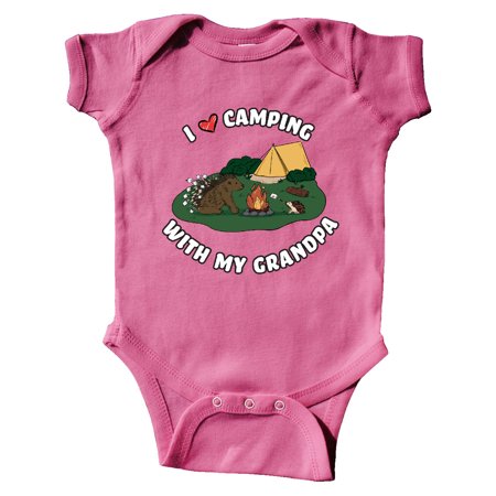 

Inktastic I Heart Camping With My Grandpa with Hedgehog and Porcupine Gift Baby Boy or Baby Girl Bodysuit