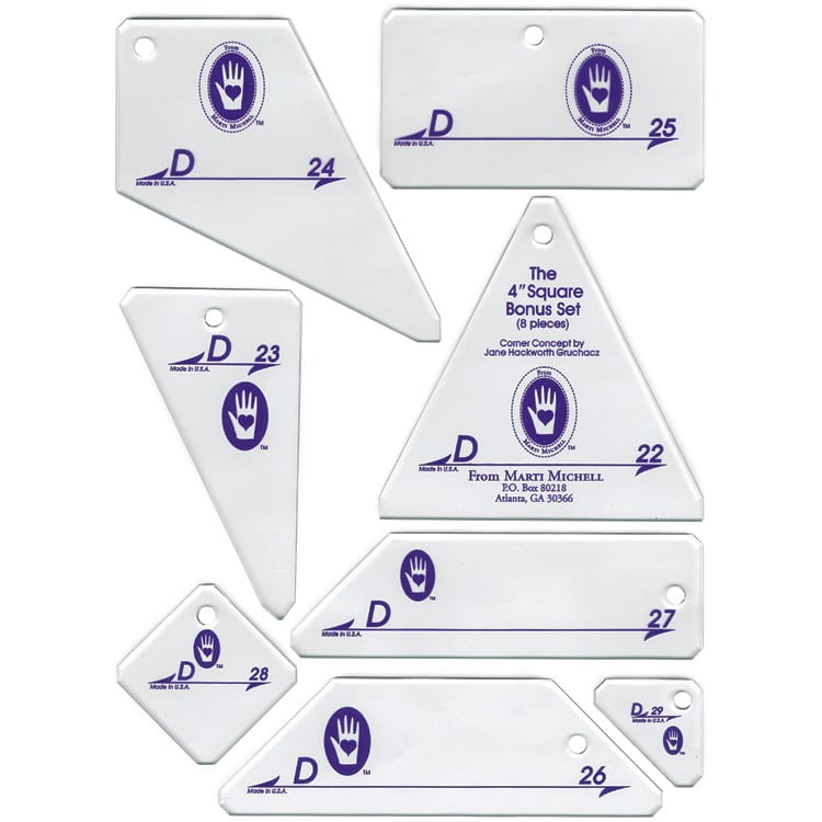 Marti Michell Perfect Patchwork Template-Set C Bonus Complement Set 7//Pkg