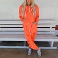thumbnail image 3 of Scyoekwg Womens Two Piece Sets Fall Outfits Long Sleeve Sweatshirt Jogger Sweatpant Fashion Matching Outfits Casual Sweatsuits (Orange,M), 3 of 6