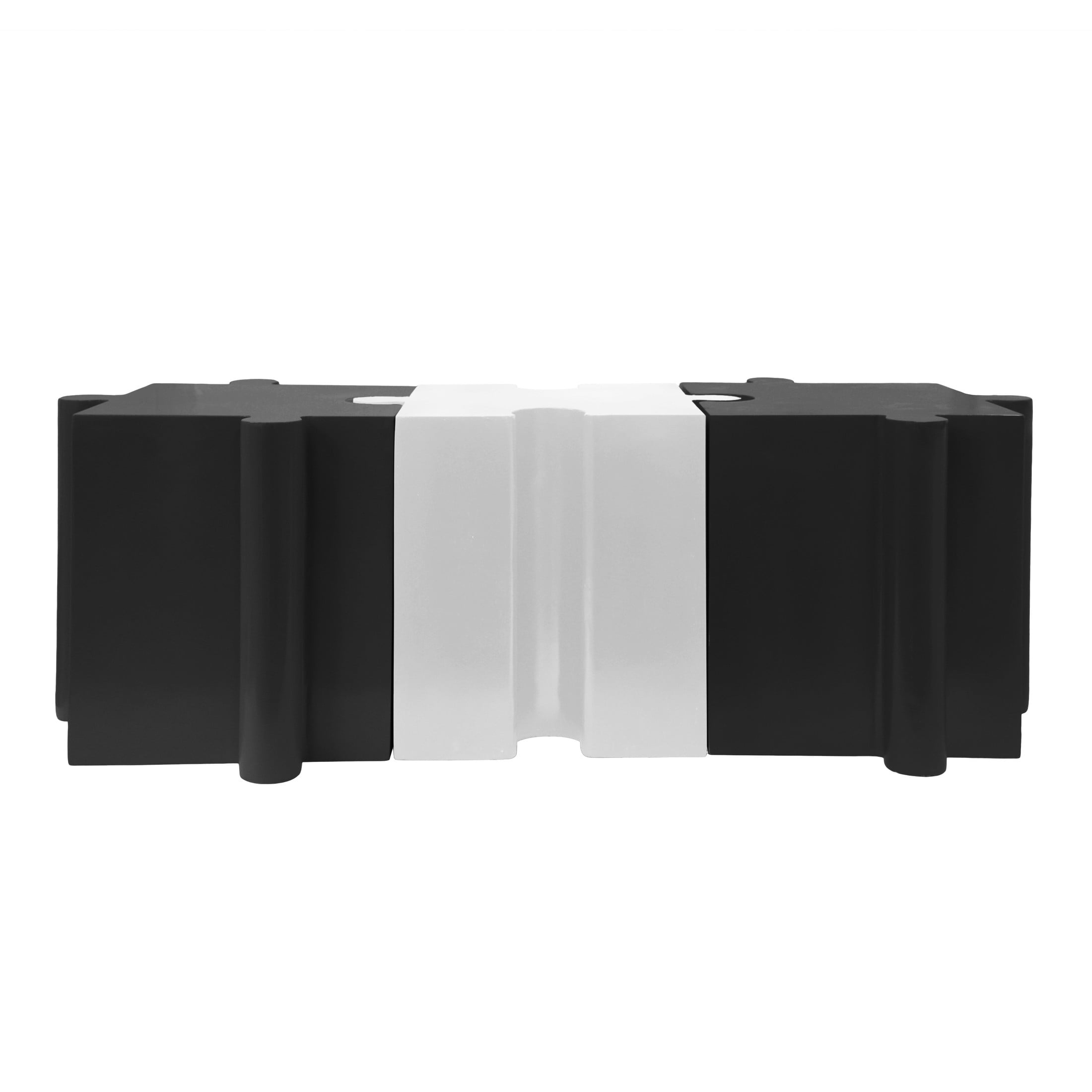 Christopher Knight Home 3-Piece Artistic Puzzle Table Set, 47" Modular Interlocking Design, Indoor Outdoor Use, Black+White