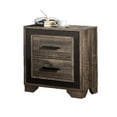 thumbnail image 2 of CoSoTower Oak Finish 1pc Nightstand Paper Veneer Bedroom Furniture 2-Drawers Bedside Table, 2 of 6