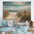 thumbnail image 2 of Designart "Calm Path To Dune Beach VI" Nautical & Beach Print on Natural Pine Wood, 2 of 5
