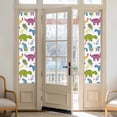 thumbnail image 2 of Cute Cartoon Dinosaur Window Privacy Film, Green Blue Purple Animals Static Cling UV Sun Blocking Heat Control Window Tint Day and Night, Non-Adhesive One Way Windows Privacy Cover 17.7''x78.7'', 2 of 7