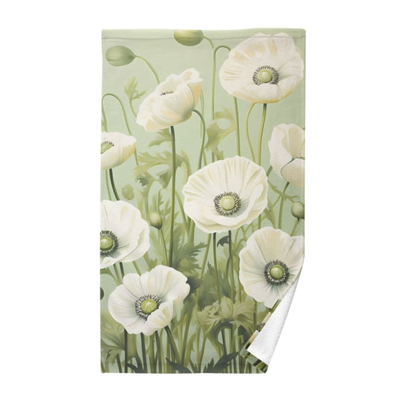 Poppy Flowers Cotton Face Towels Absorbent Hand Towel Soft Bathroom Towel for Kitchen Hotel Decoration