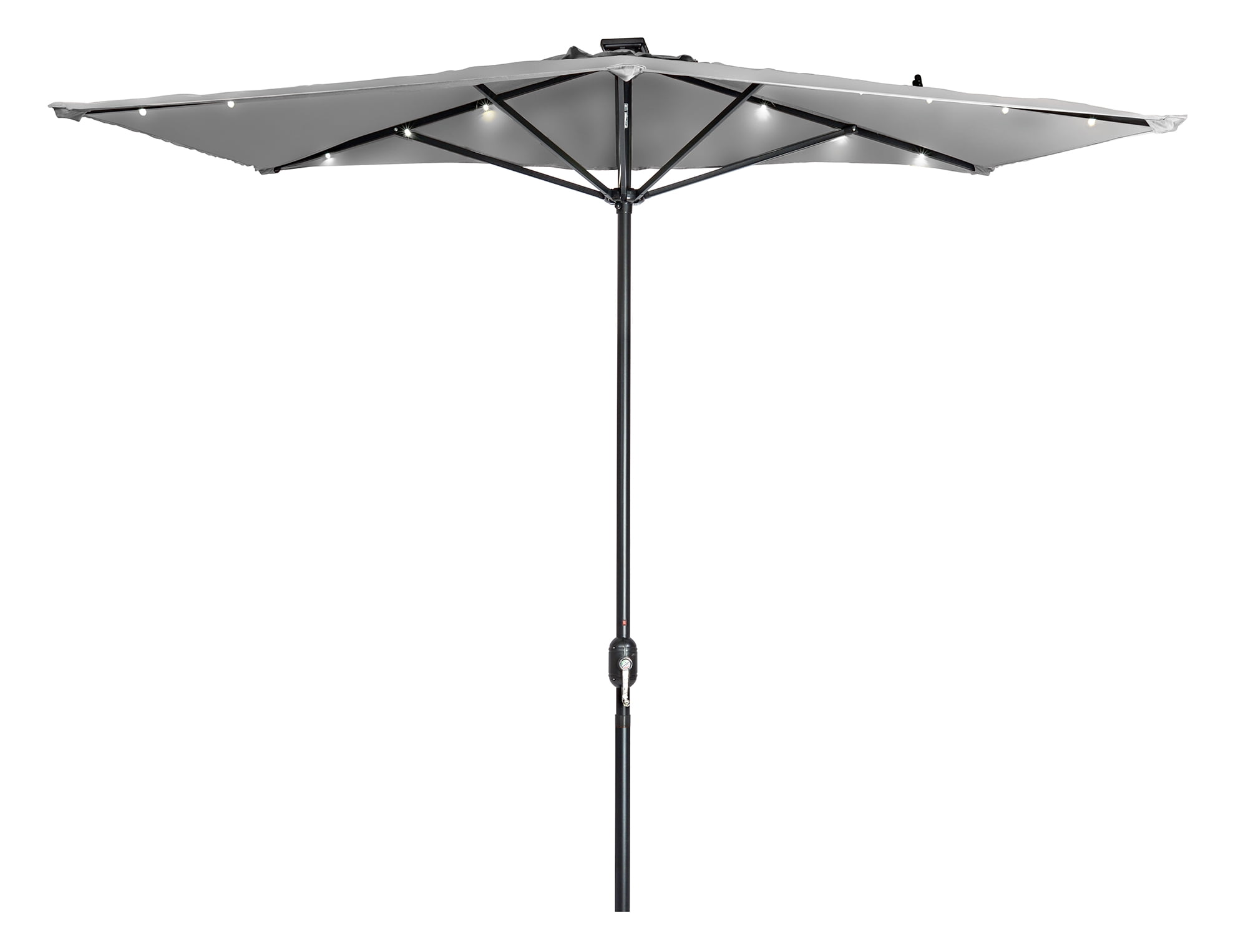 5 X 6 5 Led Rectangular Patio Half Umbrella By Trademark Innovations Gray Walmart Com Walmart Com