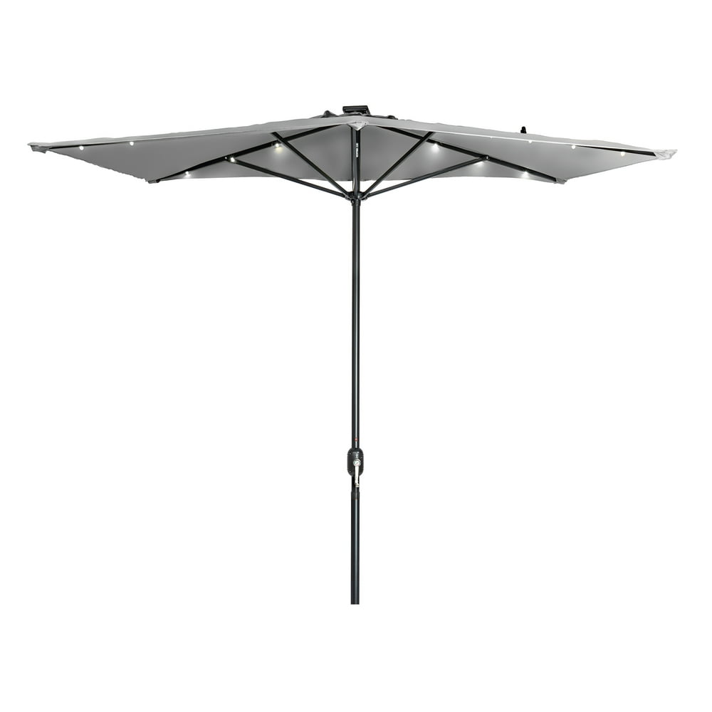 5' x 6.5' LED Rectangular Patio Half Umbrella by Trademark