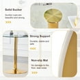 thumbnail image 5 of Hi loPres 35" Round Glass Bar Height Table, Modern Clear Tempered Glass Pub Table with Sturdy Gold Pedestal Base for Small Space, Kitchen, 5 of 7