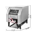 thumbnail image 2 of VEVOR Commercial Conveyor Toaster 1340W, Electric Heavy Duty Stainless Steel 150PCS/Hour, Commercial Bread Toaster Sliver 110V for Restaurant Breakfast, 2 of 9