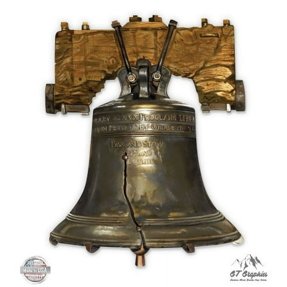 Liberty Bell American History Pride Patriotic Freedom - 3" Vinyl Sticker - For Car Laptop I-Pad Phone Helmet Hard Hat - Waterproof Decal