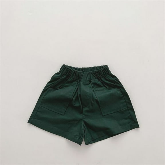 XIMIN Toddler Boys Shorts Summer Casual Daily Shorts Pocket Casual Outwear Fashion for Kids Clothing Girls Soccer Shorts Cargo Shorts (6-12 Months, Green)