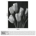 thumbnail image 4 of WYYP Flannel Bed Blanket for Bed Black White Tulips Art Flower White, 4 of 6