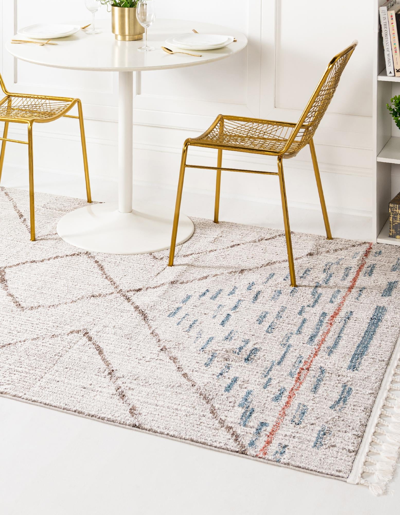 Unique Loom Aramis Collection Area Rug - Kavi (2' x 3' 1" Rectangle Ivory/Beige)