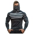 thumbnail image 2 of Aobny Compression Gym Tops Men Black Long Sleeve Sun Shirt Patriotic Pullover Hooded Tshirts for Men,XL, 2 of 5