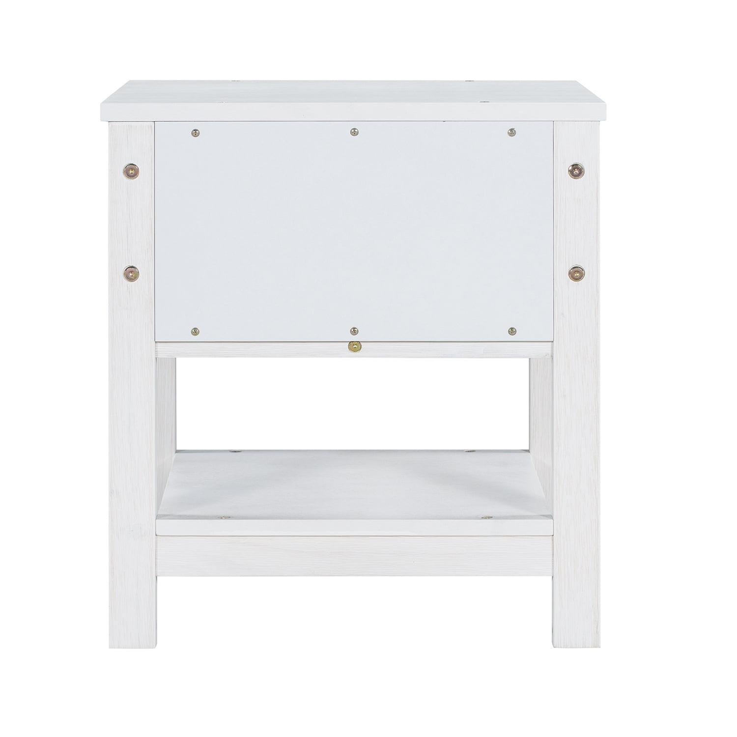 Resenkos Modern Set of 2 Nightstand with Drawer and Shelf, Bedroom Wood Bedside Table, Brushed White Resenkos Modern Set of 2 Nightstand with Drawer and Shelf, Bedroom Wood Bedside Table, Brushed White