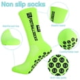 thumbnail image 5 of Hengguang 3 Pcs Non-Slip Soccer Socks, Circular Silicone Grip Football Socks for Men, Breathable Athletic Mid-Calf Socks with Anti-Slip Pads, Fluorescent Green for Training and Games, 7.5-10.5, 5 of 8