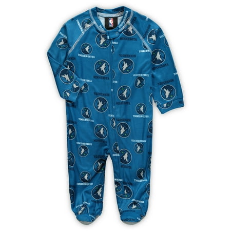 Minnesota Timberwolves Newborn & Infant Zip-Up Raglan Jumper Pajamas - Blue