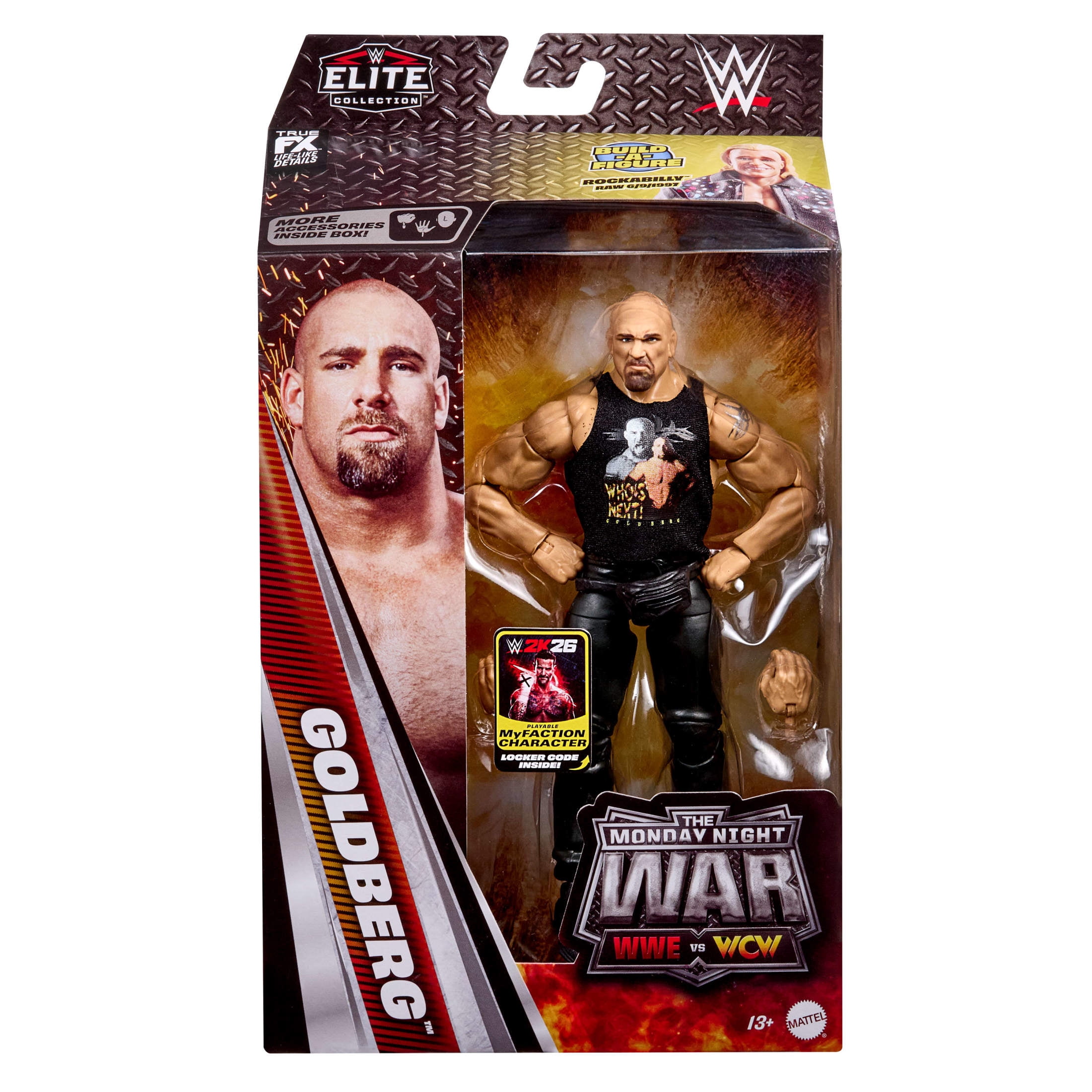 WWE Monday Night War Elite Collection Goldberg Action Figure & Accessories 6-inch Collectible Set