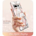 thumbnail image 3 of i-Blason Cosmo Series for Google Pixel 7 Pro Case (2022), Slim Full-Body Stylish Protective Case with Built-in Screen Protector (Marble), 3 of 8
