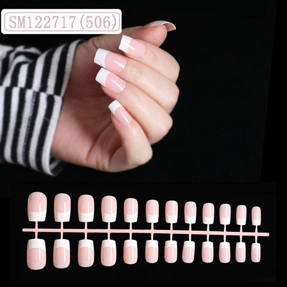 Beauty Crescent Moon Pattern Natural Ballerina Full Cover Manicure Tool False Nail Tips Fake Nails 122717(506)