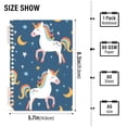 thumbnail image 3 of Unicorns Moons and Stars Ring Binder Notebook Journey Note Diary College Ruled Spiral Notebook Study Loose Leaf Paper A5 60 Pages, 3 of 8