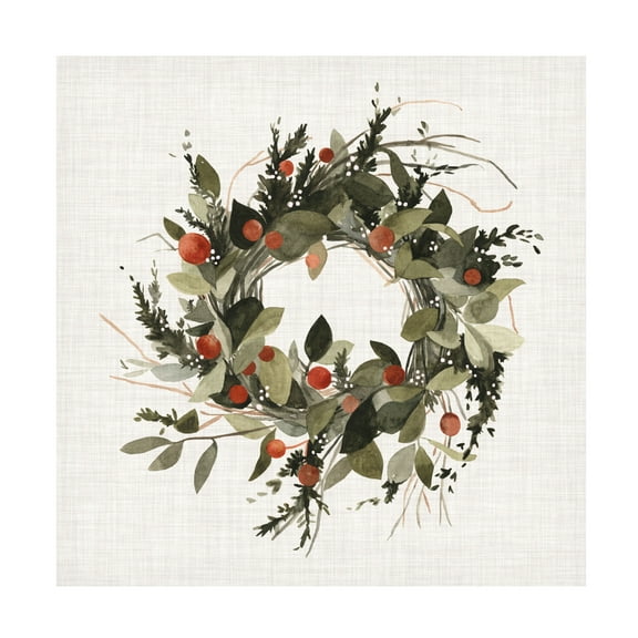 Trademark Fine Art Emma Scarvey Farmhouse Wreath Ii Canvas Wall Art - 35x35