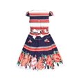 thumbnail image 2 of Robe Fille Rayée Fleur Manches Courtes Coton 7 Ans, 2 of 6
