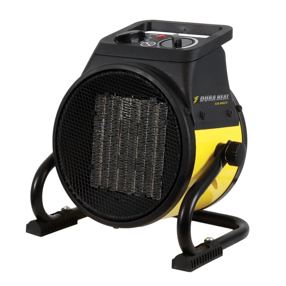 DURA HEAT EUH1465 1,500-Watt-Max Portable Electric Forced-Air Utility Heater with Tilting Base, Yellow and Black