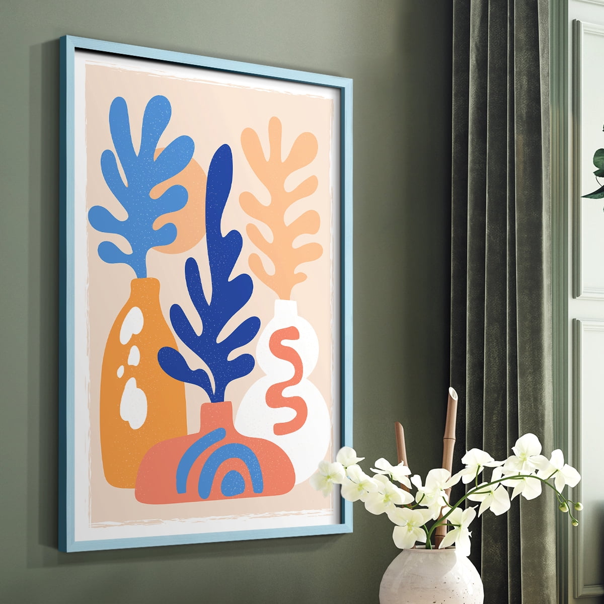 Matisse CCCLXI in Blue Solid Wood 11 x 14 Framed Print