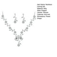thumbnail image 7 of Yesbay Necklace Earring Set Rhinestone Decor Flower Shape Hollow Out Adjustable Hanging Earrings High-end Bride Jewelry Wedidng Party Prom Necklace Earring Set, 7 of 7