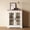 Brown 35 in, variant on Sideboard Buffet with Glass Doors, Buffet Cabinet with Storage, for Kitchen, Built-in Power Outlet, Pantry, Elegant Walnut Top Plate, Coffee Bar, Living Room