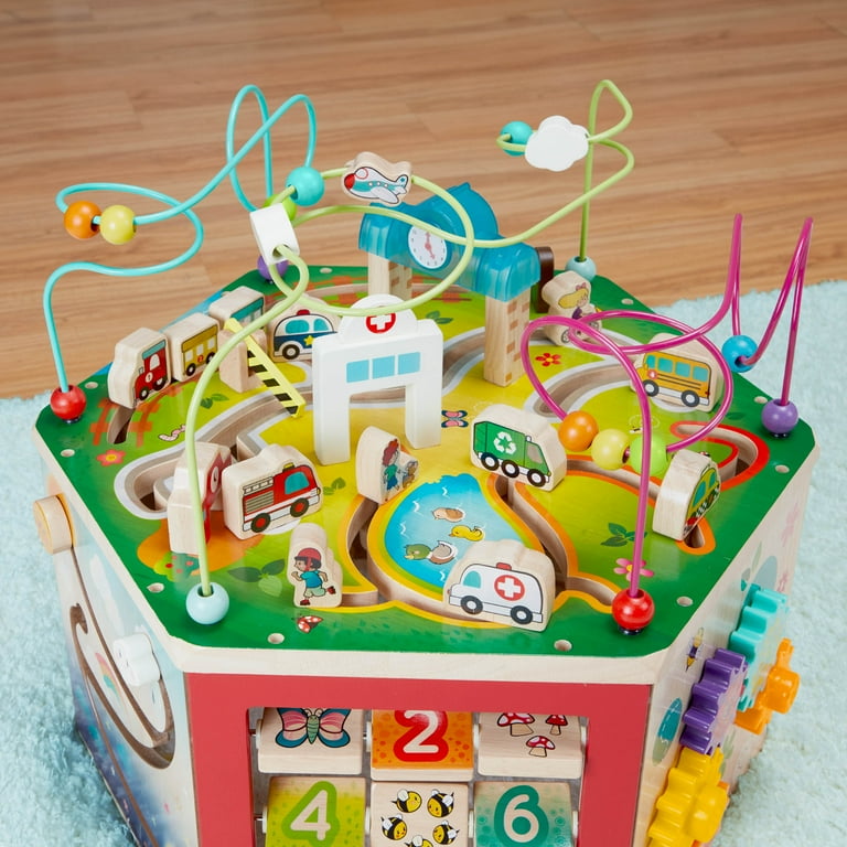 CRAVITYジョンモ　8点セット Battat CurioCity Wooden Activity Center Toy with 7 Sides and Bead