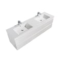thumbnail image 3 of Alma 59 Inch Gloss White Doubel sink Mount Vanity With A integrated Sink, 3 of 6