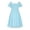 Blue, variant on Girls Chiffon Dress Flutter Ruffle Short Sleeve Kids Square Neck Frocks Navy Blue 6-13Y
