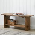 thumbnail image 3 of Alaterre Furniture Bethel 40 in. Rustic Acacia Wood Bench with Storage Shelf, Entryway or Living Room Accent Bench, Solid Wood Seating for Hallway or Mudroom, Natural, 3 of 10