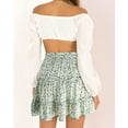 thumbnail image 2 of Femmes Été Mignon Taille Haute Jupe Volants Imprimé Floral Swing Plage M., 2 of 8