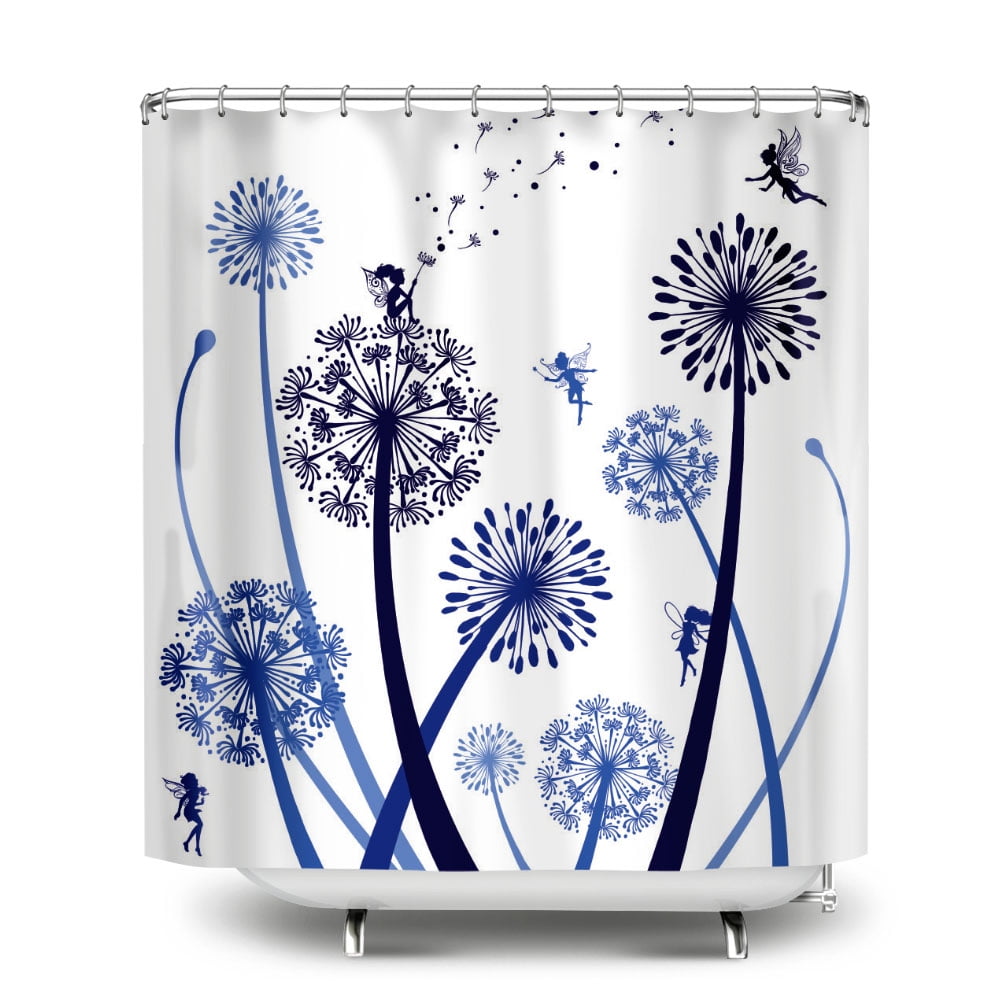 WIRESTER Waterproof Fabric Shower Curtain Liner, Fairies Blue