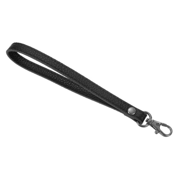 Uxcell Leather Wristlet Strap, 190mm/7.48" Hand Wrist Strap for Clutch Wallet Keychain Bag DIY (Black, Black)