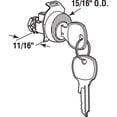 thumbnail image 2 of Mailbox Lock, 5-Pin, Steel, Zinc Plated Finish, Counter Clockwise Rotation, Auth-Florence Vital 1570, No Cams, 2 of 2